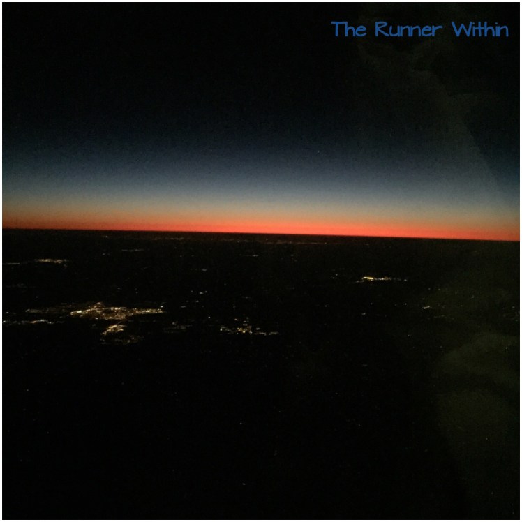 View of the sunrise on my flight home.